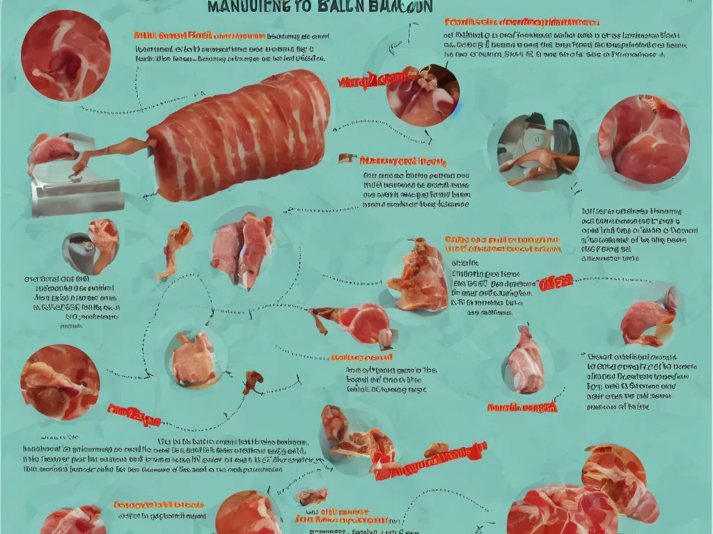 Image similar to infographic detailing the process of manufacturing human bacon