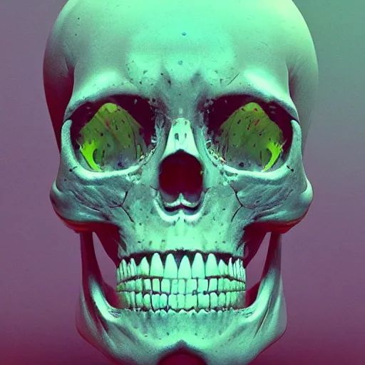 Image similar to portrait_of_a_melting_skull._intricate_abstract._intricate_artwork._by_Tooth_Wu_wlop_beeple_dan_mumford._octane_render_trending_on_artstat, cgsociety, 8k, ultrafine detail, glossy, 3d render