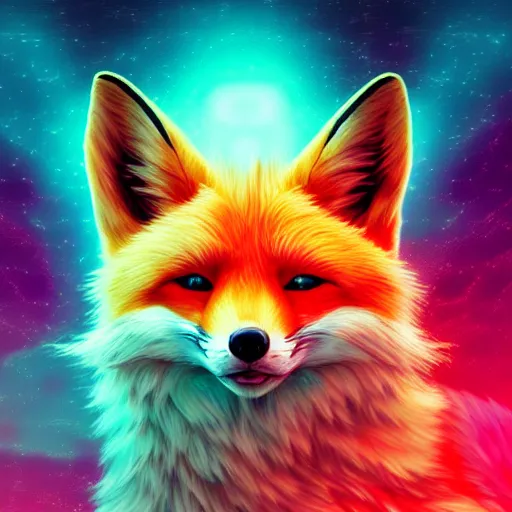 Prompt: digital fox, retrowave palette, digital world, highly detailed, electric breeze, anatomically correct vulpine, synth feel, fluffy face, ear floof, subtle geometry, flowing fur, super realism, accurate animal imagery, 4 k digital art