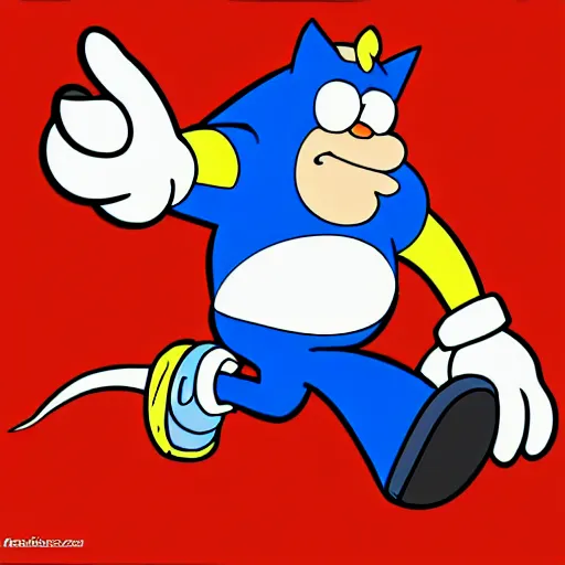 Prompt: a portrait of Peter Griffin as a sonic the hedgehog OC, MS paint, poor artistic skill, text bubble saying hey lois as he runs past, incredibly fast family guy drawing, poor quality art, DeviantArt post