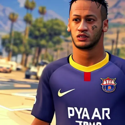 Image similar to screenshot of neymar in gta v, grand theft auto