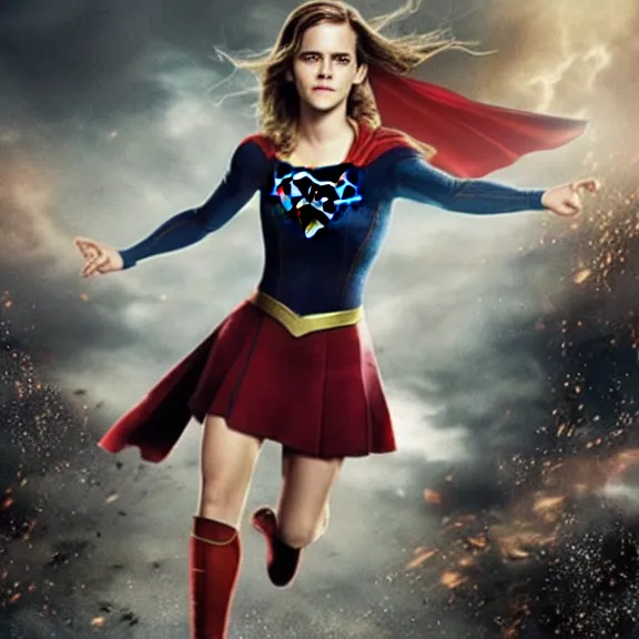 Prompt: emma watson as supergirl