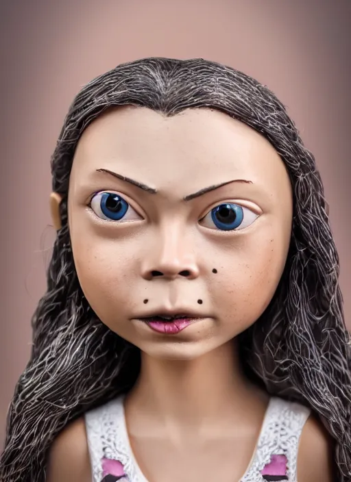 Prompt: closeup face profile portrait of tin toy greta thunberg as a vampire, bikini, depth of field, zeiss lens, detailed, symmetrical, centered, fashion photoshoot, by nicoletta ceccoli, mark ryden, lostfish, breathtaking, 8 k resolution, extremely detailed, beautiful, establishing shot, artistic, hyperrealistic, octane render
