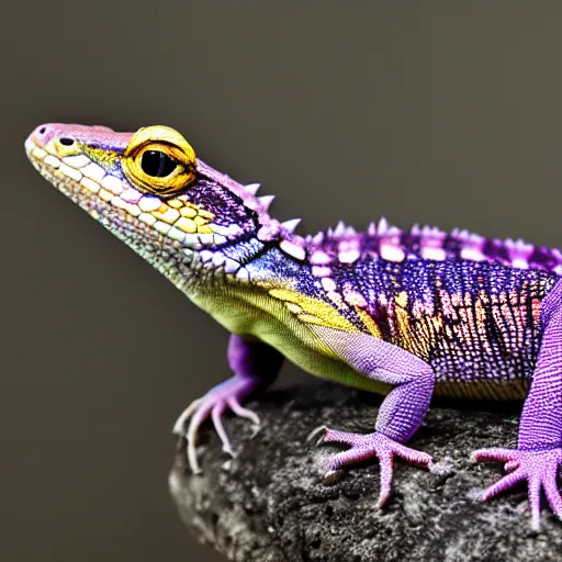 Image similar to Macro photo of a purple lizard detailed