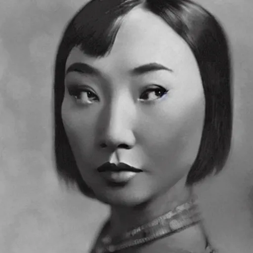 Prompt: Anna May Wong, 8k, extremely detailed, french noveau, alphonse mucha