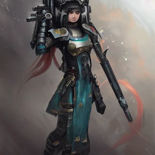 Prompt: portrait of a warhammer 4 0 k miku hatsune, epic, tragic, military art, fantasy, dieselpunk, hd shot, digital portrait, beautiful, artstation, comic style, by artgerm, guy denning, jakub rozalski, magali villeneuve and charlie bowater