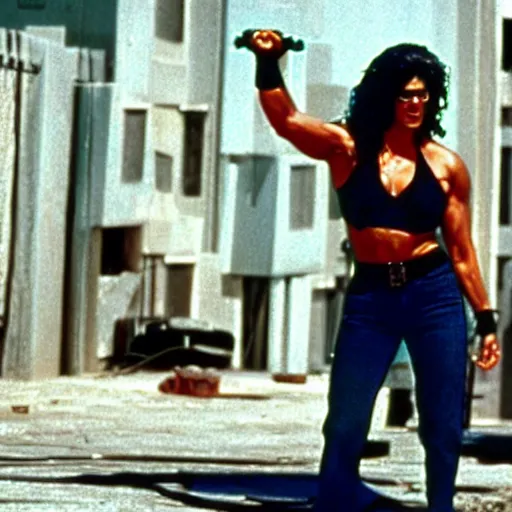 Prompt: promotional photo of she-hulk in the movie Heat (1995), movie still,