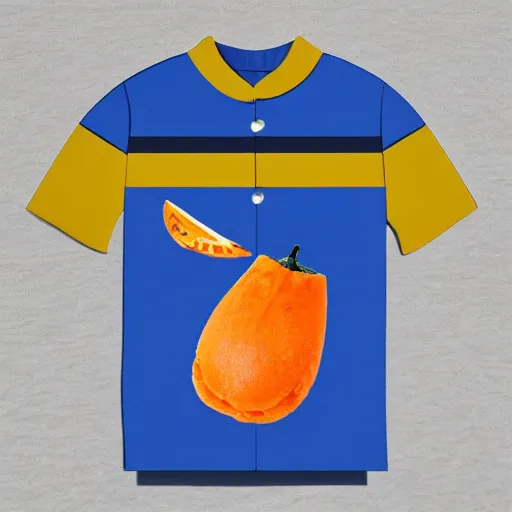 Image similar to a strong papaya fruit dressed as a sailor