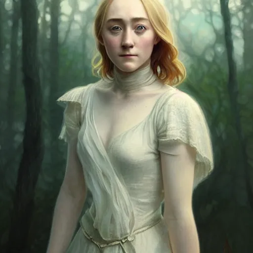 Image similar to beautiful natural saoirse ronan, intricate, elegant, highly detailed, digital painting, artstation, concept art, smooth, sharp focus, illustration, art by artgerm and greg rutkowski and alphonse mucha and loish and WLOP