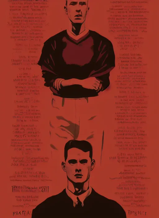 Prompt: Twin Peaks poster artwork by Michael Whelan, Bob Larkin and Tomer Hanuka, of portrait of Channing Tatum the local pastry chef, from scene from Twin Peaks, simple illustration, domestic, nostalgic, from scene from Twin Peaks, clean, cover of New Yorker magazine