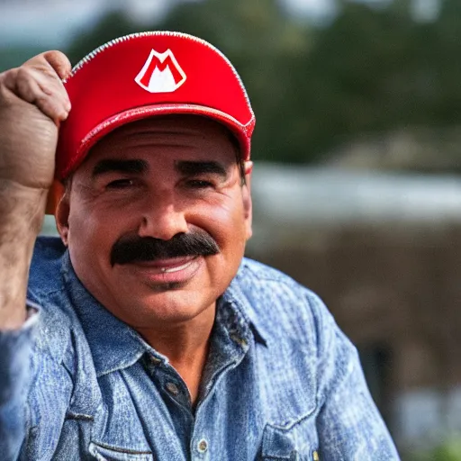 Image similar to mario wearing a cowboy hat