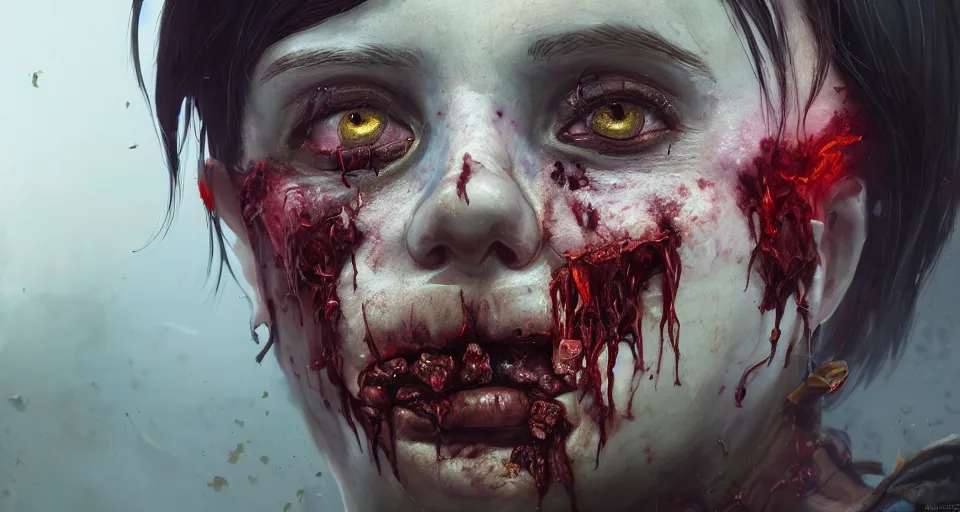 Prompt: highly detailed portrait female rotting zombie firefighter in gta v, horrible rotting flesh, stephen bliss, unreal engine, fantasy art by greg rutkowski, loish, rhads, ferdinand knab, makoto shinkai and lois van baarle, ilya kuvshinov, rossdraws, tom bagshaw, global illumination, detailed and intricate environment