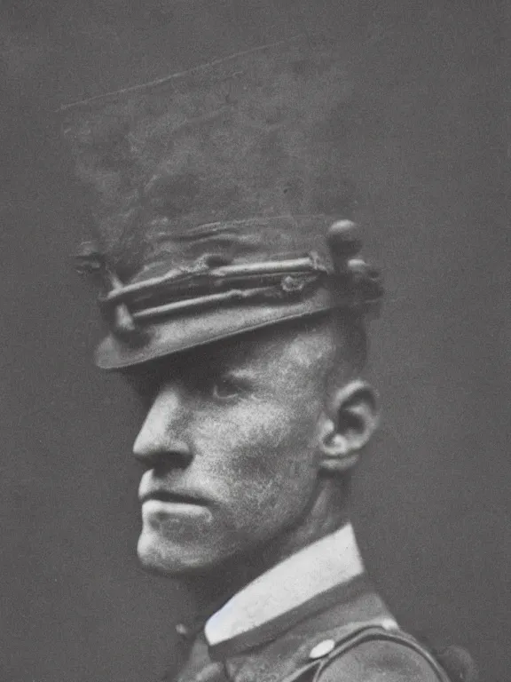 Prompt: rorsach man, ww1 photo, grainy, high detail, high resolution,