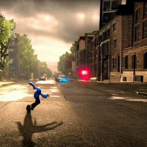 Image similar to a still of from the movie the exorcist crossover with the game sonic unleashed