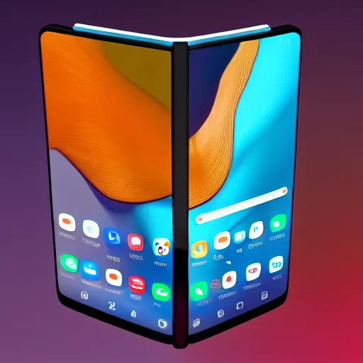 Image similar to Samsung Fold 4 phone, concept art, hyperdetailed, studio lighting