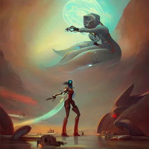 Prompt: scifi futurism by peter mohrbacher