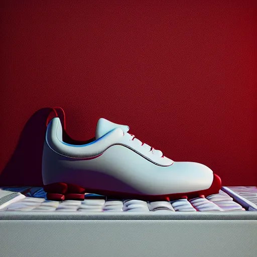 Image similar to 👟🍒 ,unreal engine 5, cinema4D, octane render, Detailed, cinematográfic, artstation