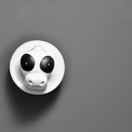 Prompt: a pill that looks like a cow, product photography