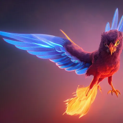 Prompt: a phoenix bird in flight, portrait, electric lightning, blue fire, furry, soft, concept art, sharp focus, intricate details, highly detailed, photorealistic, disney pixar, octane render, iridescent, anime, 8 k