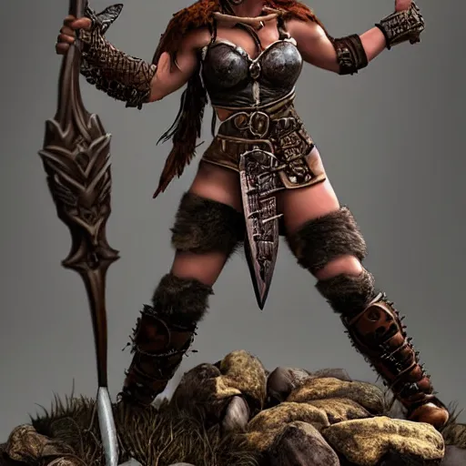 D&D Premium Painted Figure: W7 Female Human Barbarian