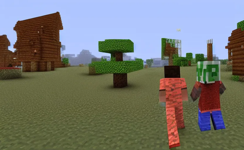 Image similar to MINECRAFT, scary , disgusting, screenshot from gameplay, disgusting