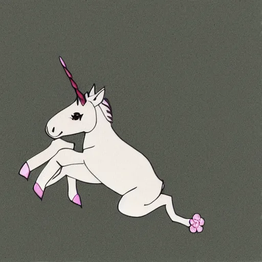 Prompt: Baby unicorn lying in the hand, GHIBLI, realistic style