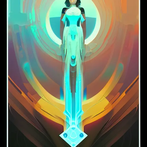 Image similar to a goddess by Petros Afshar and Beeple