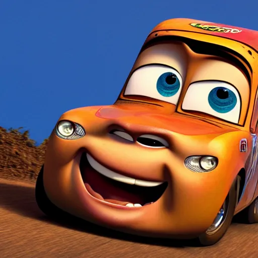 Image similar to mater from cars, human being, portrait, 4 k