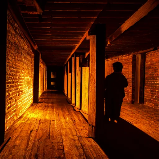 Image similar to Little devil crowd in the attic, dark, shadows, night, 8k Photography