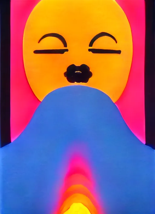 Image similar to fuji by shusei nagaoka, kaws, david rudnick, airbrush on canvas, pastell colours, cell shaded, 8 k