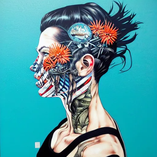 Prompt: side profile of horrors in ocean with intricate details by Sandra Chevrier