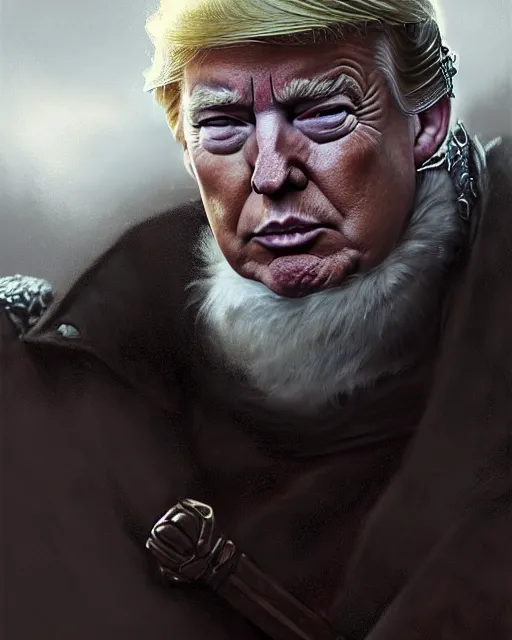 Image similar to trump as man of the night's watch, middle ages, game of thrones | | realistic shaded, fine details, realistic shaded lighting painting by greg rutkowski, diego gisbert llorens, magali villeneuve, artgerm, jeremy lipkin, michael garmash, rob rey