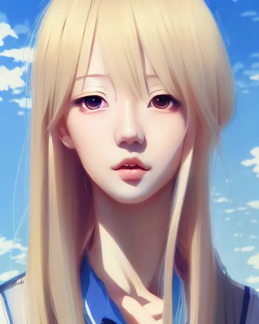 Image similar to Soo Joo Park as Anime girl cute-fine-face, blonde hair, full body! pretty face, realistic shaded Perfect face, fine details. Anime. realistic shaded lighting by Ilya Kuvshinov Giuseppe Dangelico Pino and Michael Garmash and Rob Rey