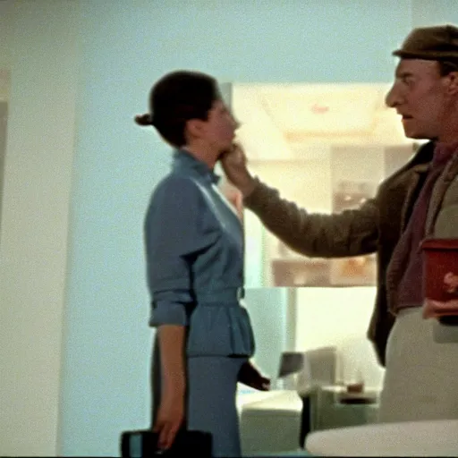 Image similar to an ethnographic object in a movie by jacques tati, still movie