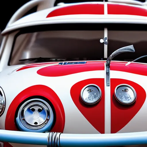 Image similar to close - up sports shot of'herbie the love bug'race car imax, 7 0 mm, movie still