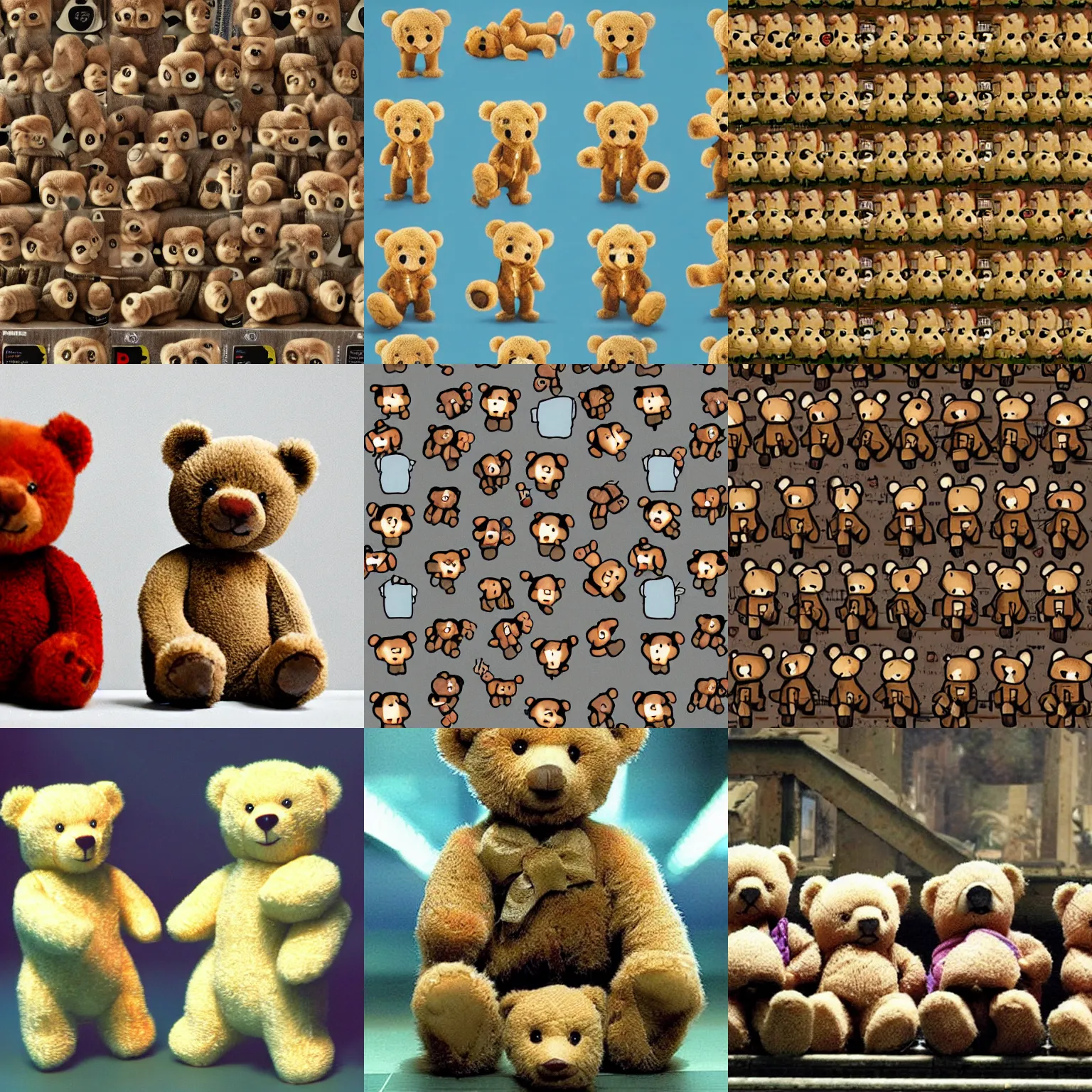 Prompt: Teddy Bears in The Matrix