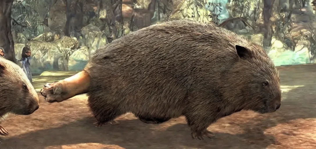 Image similar to wombat fights wombat in mortal kombat