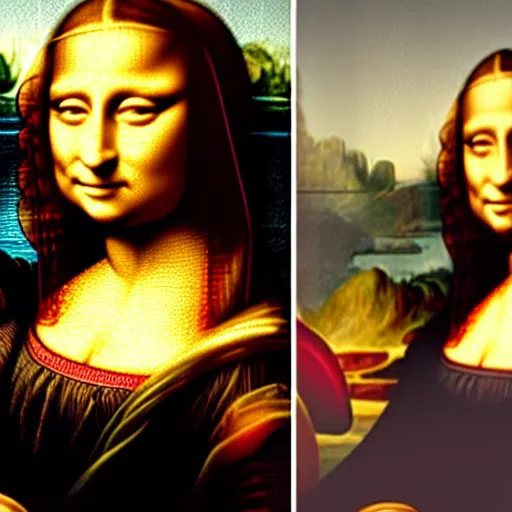 Prompt: the Mona lisa with the face of Lady Gaga