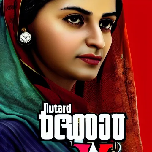 Image similar to kashmiri woman, closeup, GTA V poster, sharp focus, aesthetic!!!!!!!, ultra HD, 8k, highly detailed, intricate, elegant,