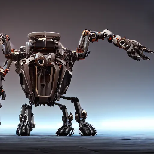 Image similar to hexapod beast, robotic, convex, kitbashing, robot, unreal engine, 4 k