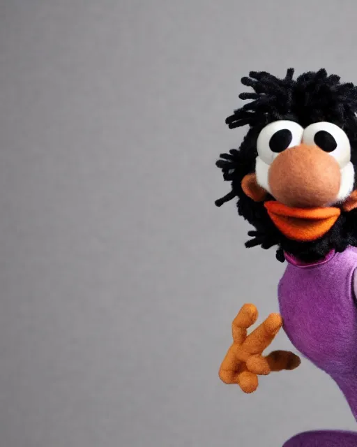 Image similar to adin ross as a muppet. highly detailed felt. hyper real photo. 4 k.