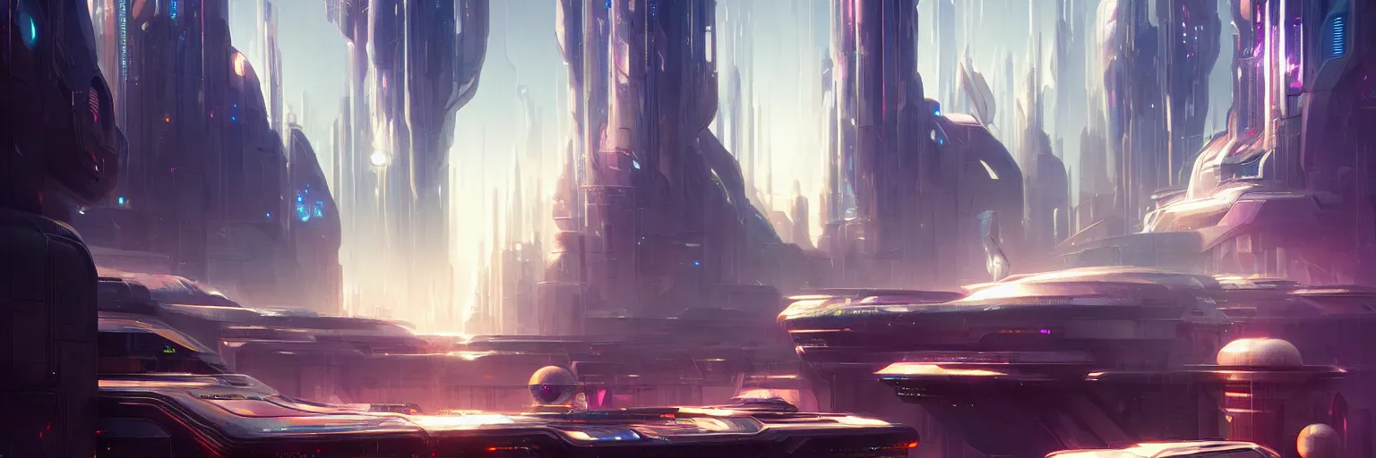 Prompt: out of focus scene of a futuristic magicpunk cityscape, bokeh, hyper photorealistic, crispy quality, digital photography, art by pascal blanche, art by artgerm, art by greg rutkowski,