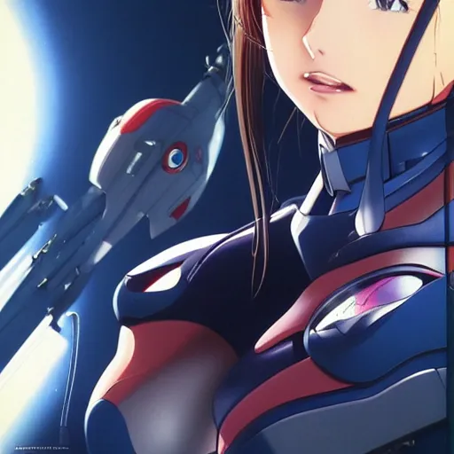 Prompt: An anime portrait of beautiful female pilot , still from Robotech 1985 by Stanley Artgerm Lau ,WLOP, Ilya Kuvshinov ,James Jean, Andrei Riabovitchev , symmetrical