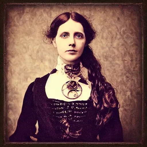 Prompt: “ beautiful portrait of a victorian steampunk woman. ”