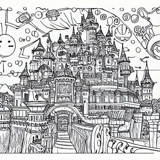 castle in the sky studio ghibli coloring page n 9 | Stable Diffusion