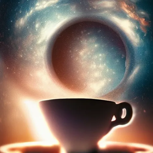 Image similar to a galaxy inside in a cup of coffee, interstellar background, hauntingly beautiful art, trending on artstation, unreal engine fantasy art