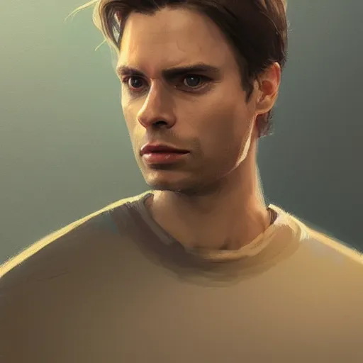 Prompt: portrait of a man by Greg Rutkowski, who looks like a mixture between Cillian Murphy and Sebastian Stan wearing beige sweater, scifi, highly detailed portrait, digital painting, artstation, concept art, smooth, sharp foccus ilustration, Artstation HQ.