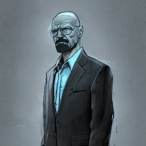 Image similar to Walter White in Half-Life 2, video game concept art