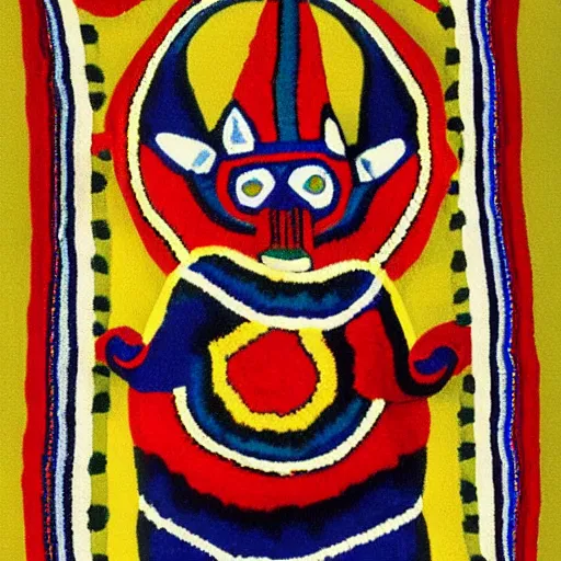 Image similar to painted Huichol figure of a harp seal, museum photo