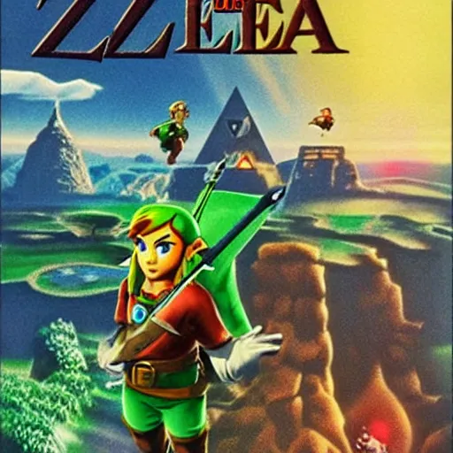Image similar to 1980s movie poster for the legend of zelda ocarina of time